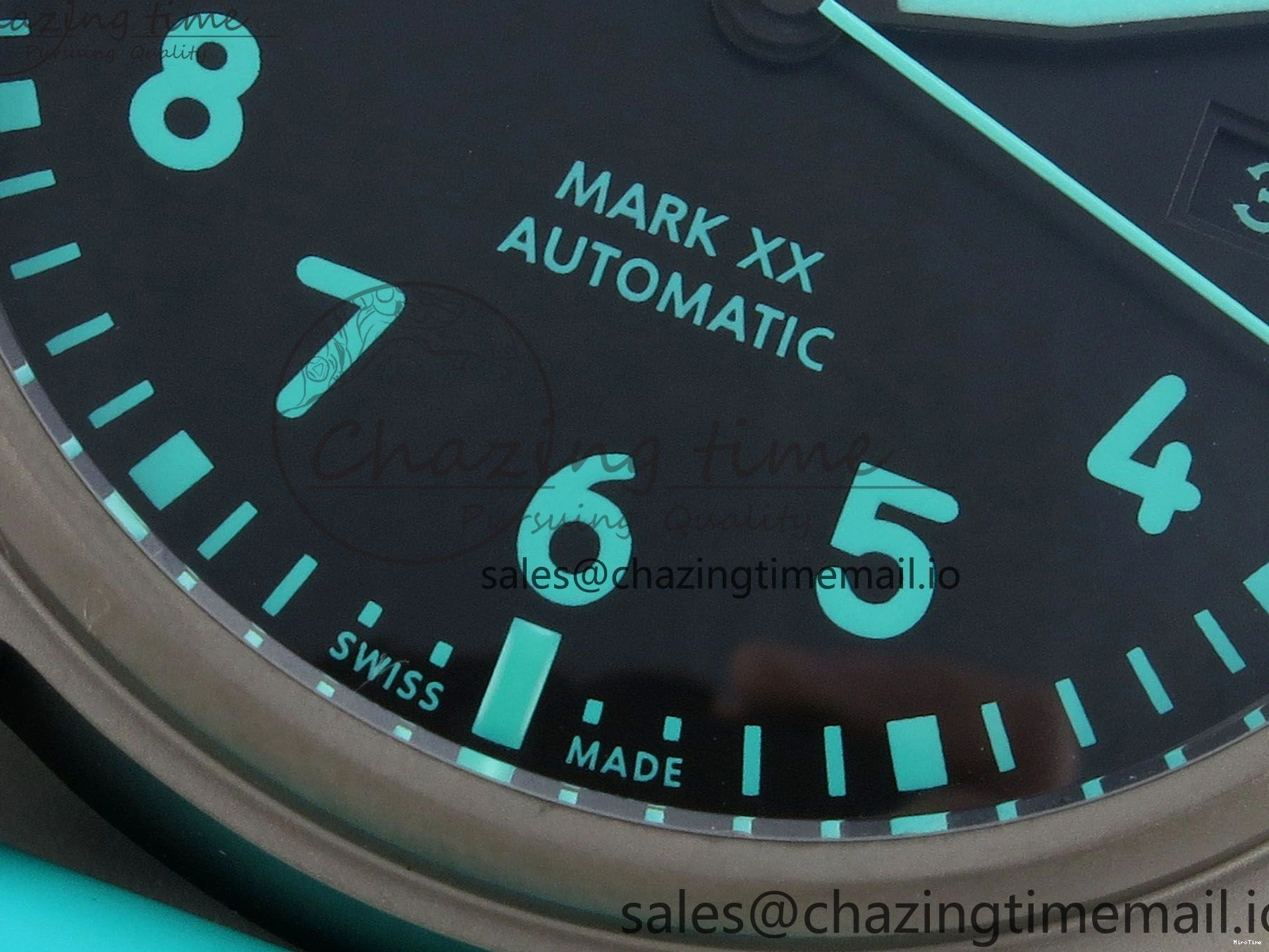 MIROTIME 1227 Pilot Mark XX BLSF 1:1 Best Edition Black Blue Dial on Blue Rubber Strap MIYOTA Sleek 6989